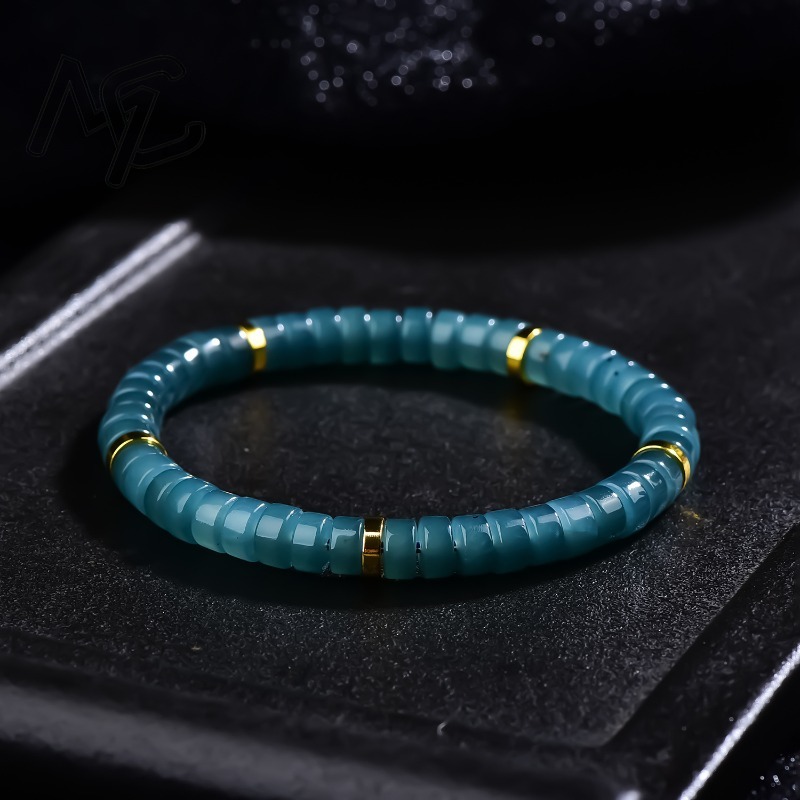 Jewelry & Watches Bench - Natural Jadeite Blue Water Abacus Beads