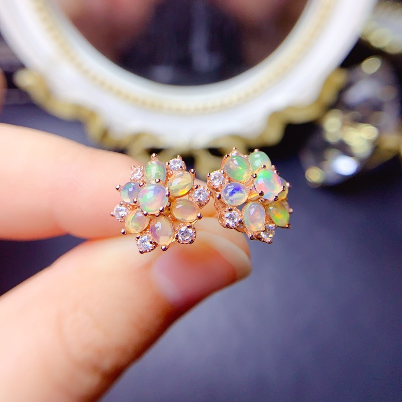 925 Sterling Silver Earring Fl - Opal Earrings Dangle ulasan dan harga
