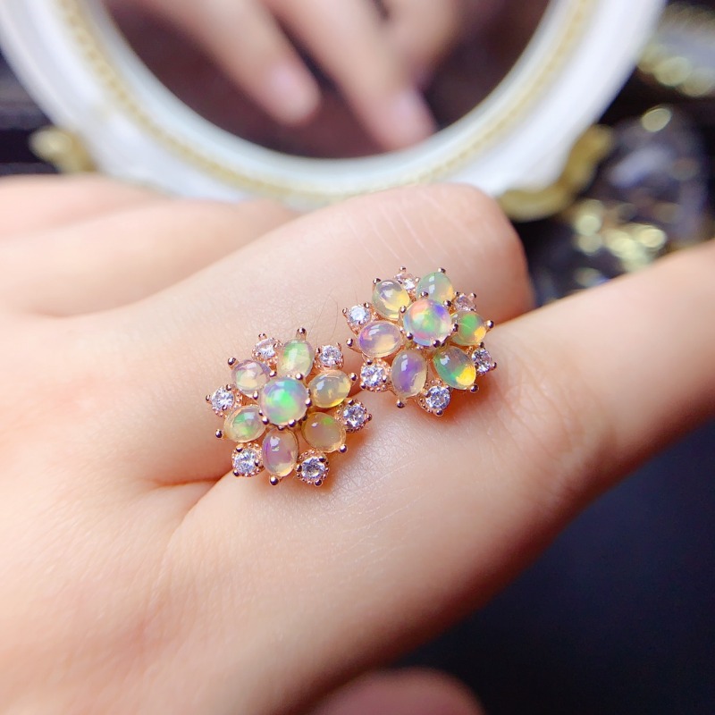 925 Sterling Silver Earring Fl - Opal Earrings Dangle ulasan dan harga