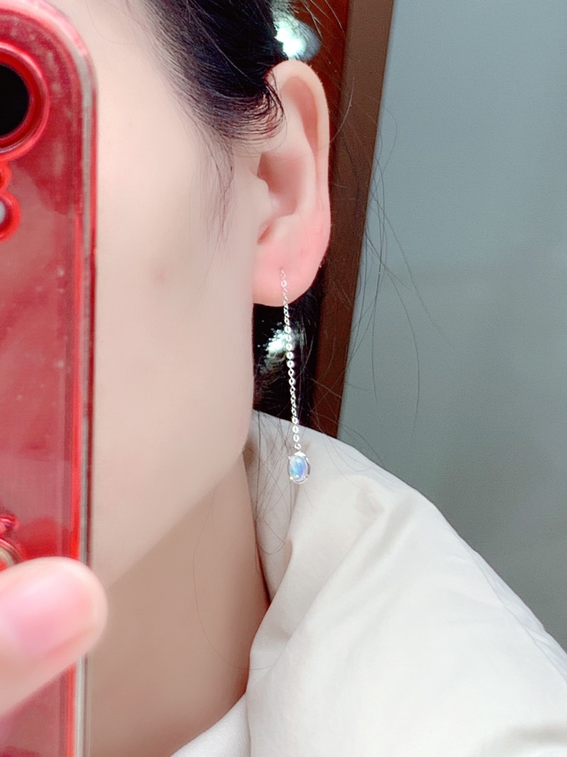 Oval 4*6MM Natural Opal Drop E - Opal Earrings Dangle ulasan dan harga