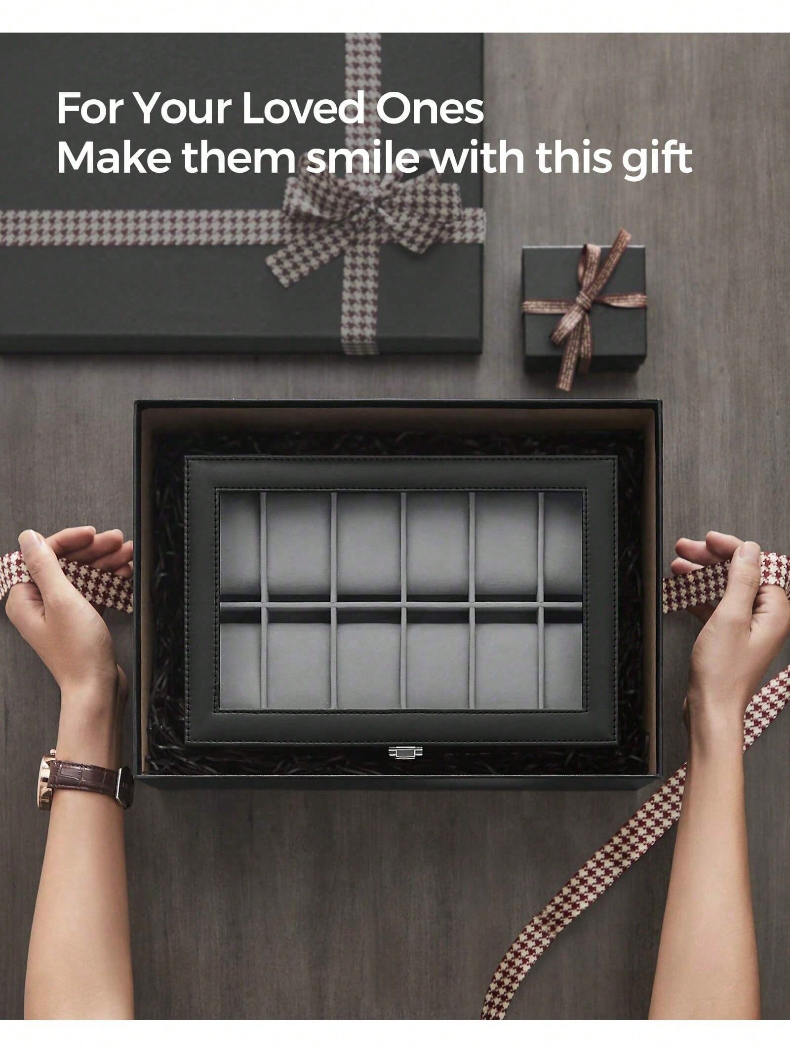 12-Slot Lockable Watch Box wit - Watch Display Box ulasan dan harga