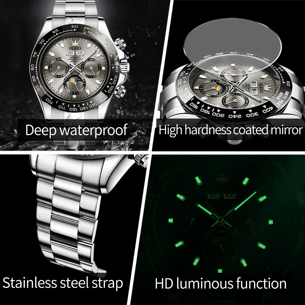 OLEVS 6654 Luxury Mens Watch C - Omega Watch Seamaster ulasan dan harga