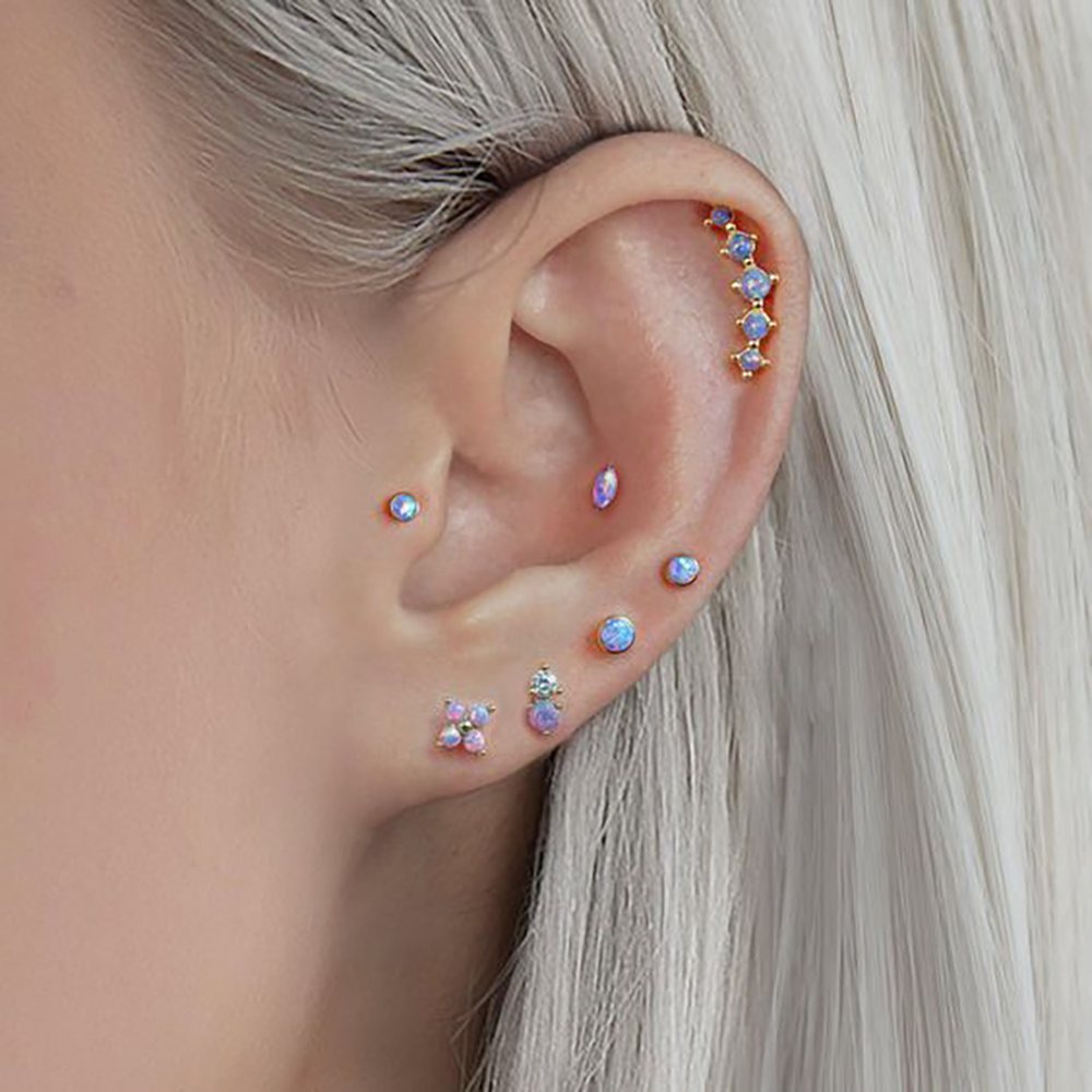 1PC Stainless Steel Opal Flowe - Opal Earrings Dangle ulasan dan harga