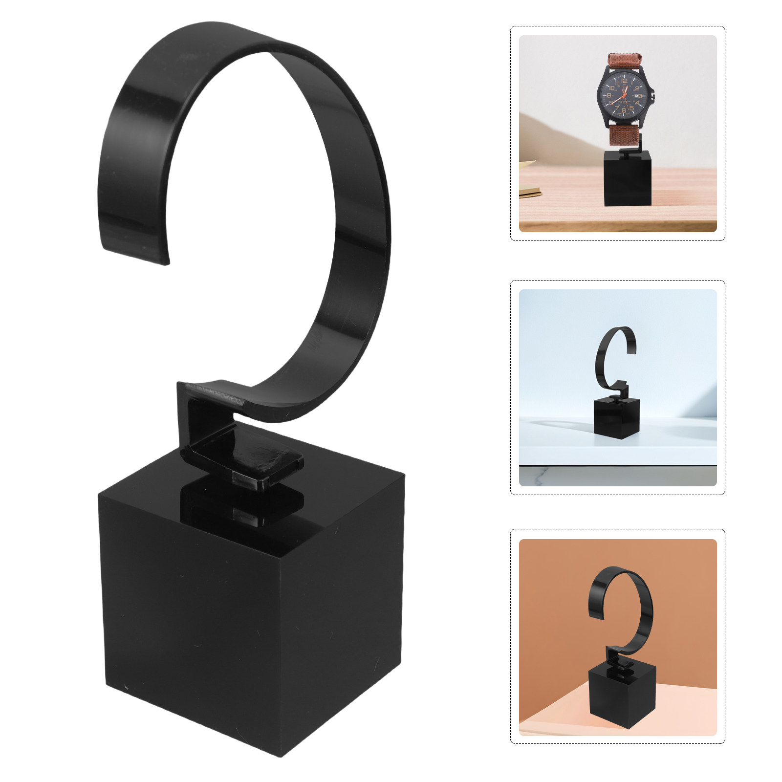 1Pcs Black Acrylic Watch Rack  - Watches Jewelry Holder ulasan dan harga