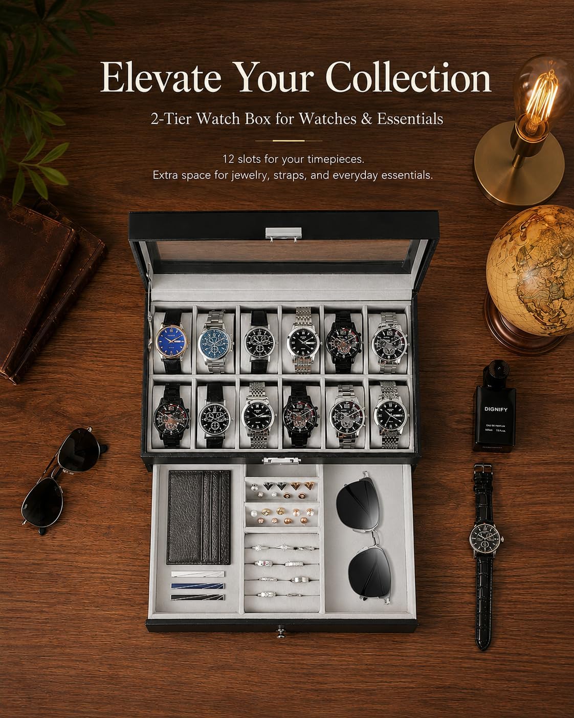 Watch Box Organizer for Men Gi - Watch Display Box ulasan dan harga