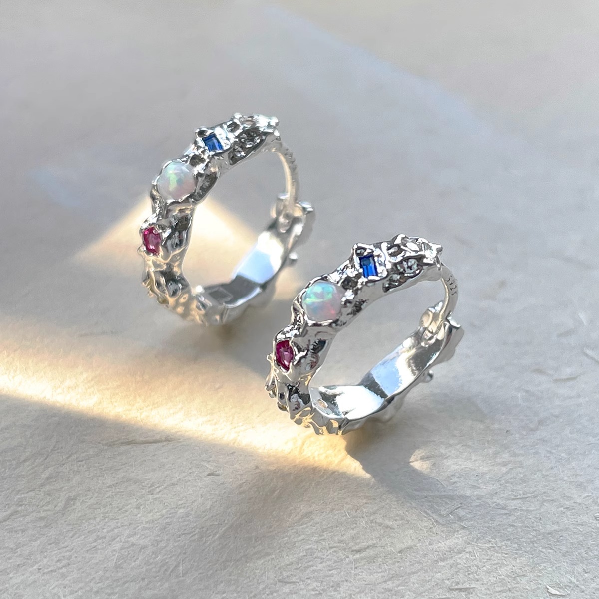 925 Sterling Silver Opal Hoop  - Opal Earrings Dangle ulasan dan harga