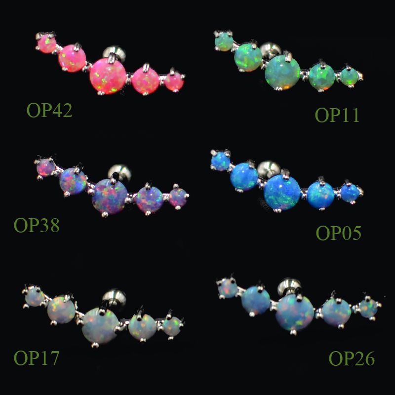 CHUANCI 1 PC Stainless Steel & - Opal Earrings Dangle ulasan dan harga