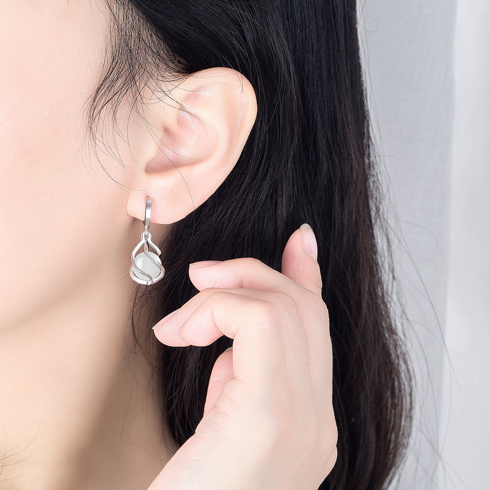 New 925 Sterling Silver Women  - Opal Earrings Dangle ulasan dan harga