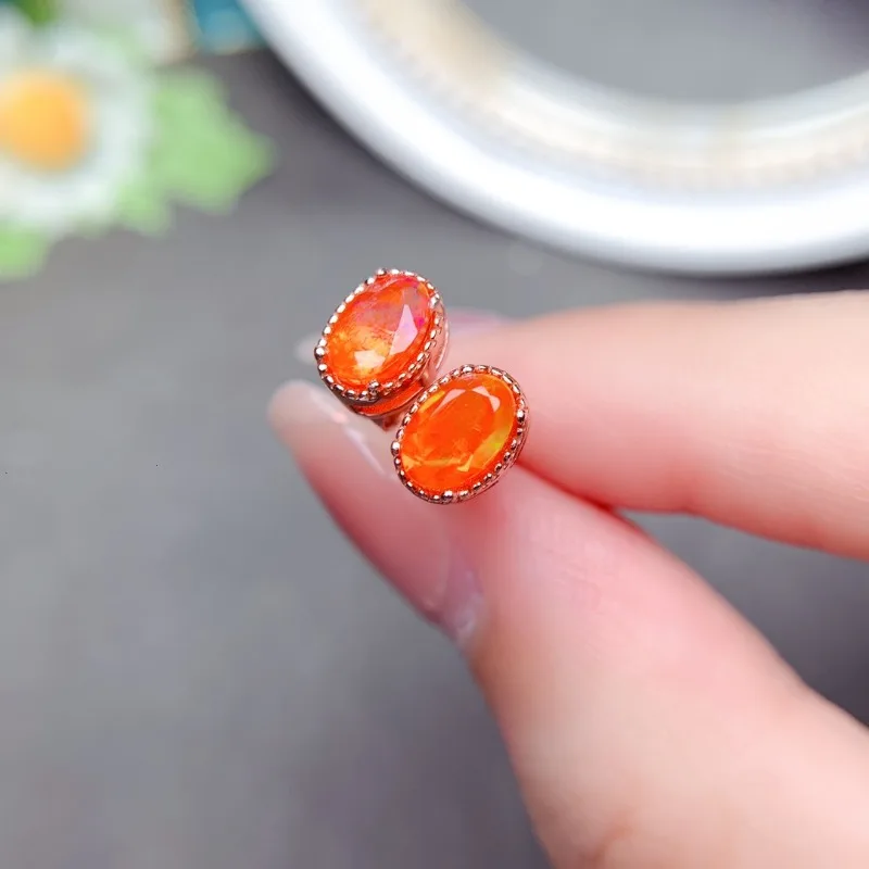 Orange Fire Opal Rare Earrings - Opal Earrings Dangle ulasan dan harga