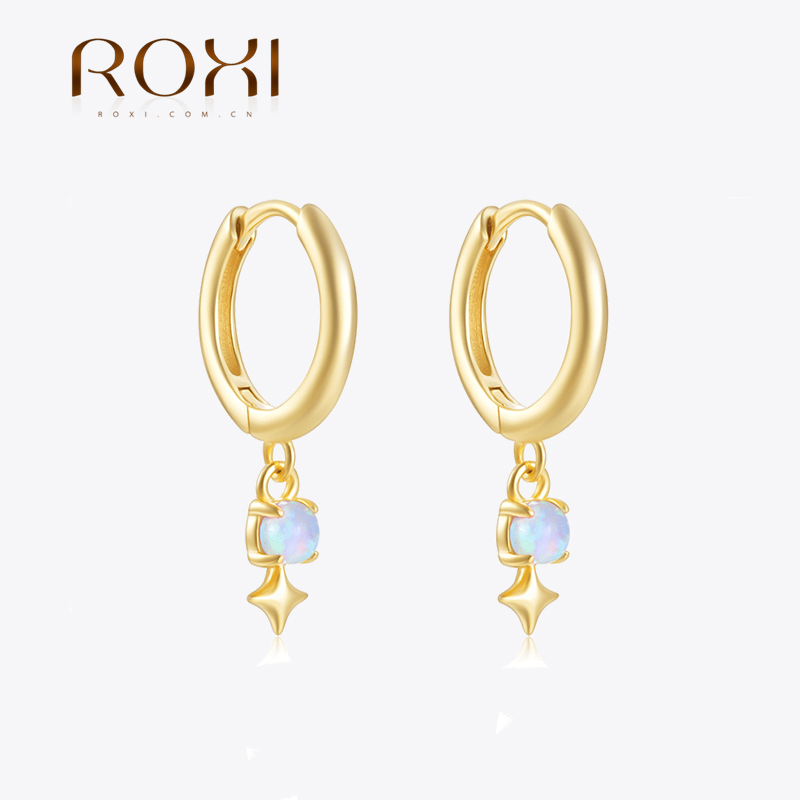 ROXI White Opal Drop Hoop Earr - Opal Earrings Dangle ulasan dan harga