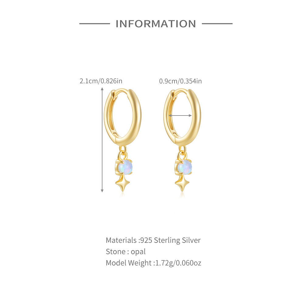 ROXI White Opal Drop Hoop Earr - Opal Earrings Dangle ulasan dan harga